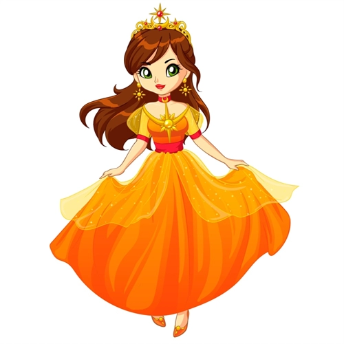 Princess Theme Golden Sun Princess Transparent Sticker